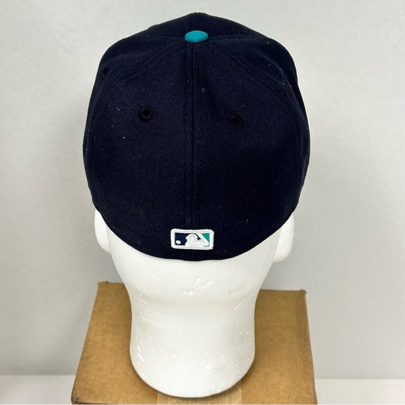 Men's New Era Seattle Mariners Navy/Aqua Alternate On-Field 59FIFTY Fitted Cap - Picture 3 of 8
